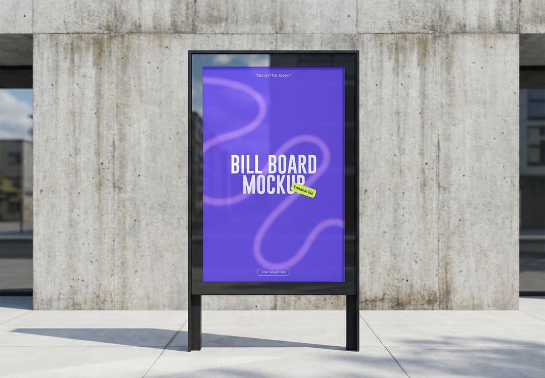 Modern Street Billboard Mockup PSD