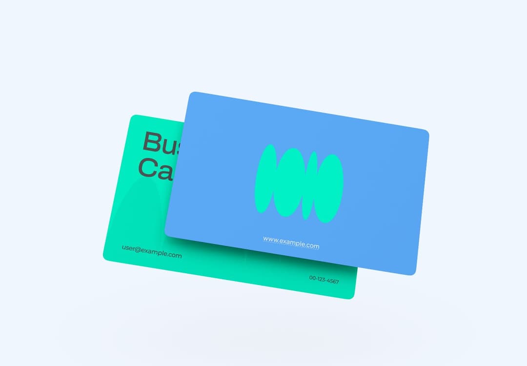 Business Card Mockup with Floating Layout