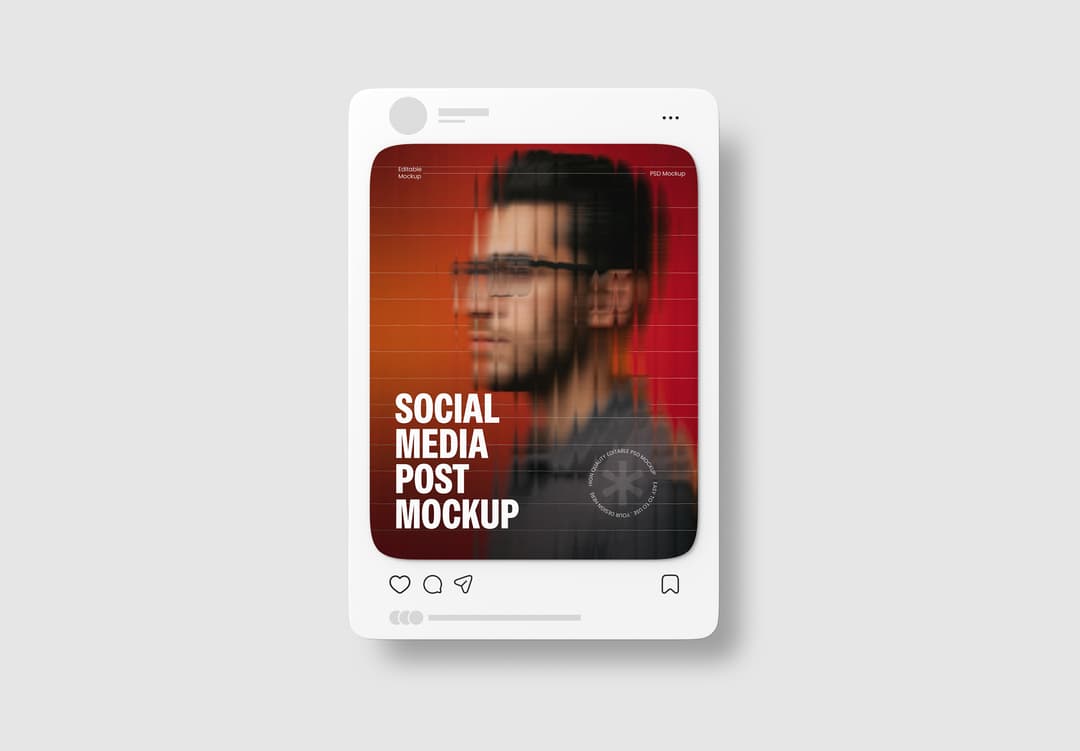 Floating Social Media Post Mockup | MockupHive