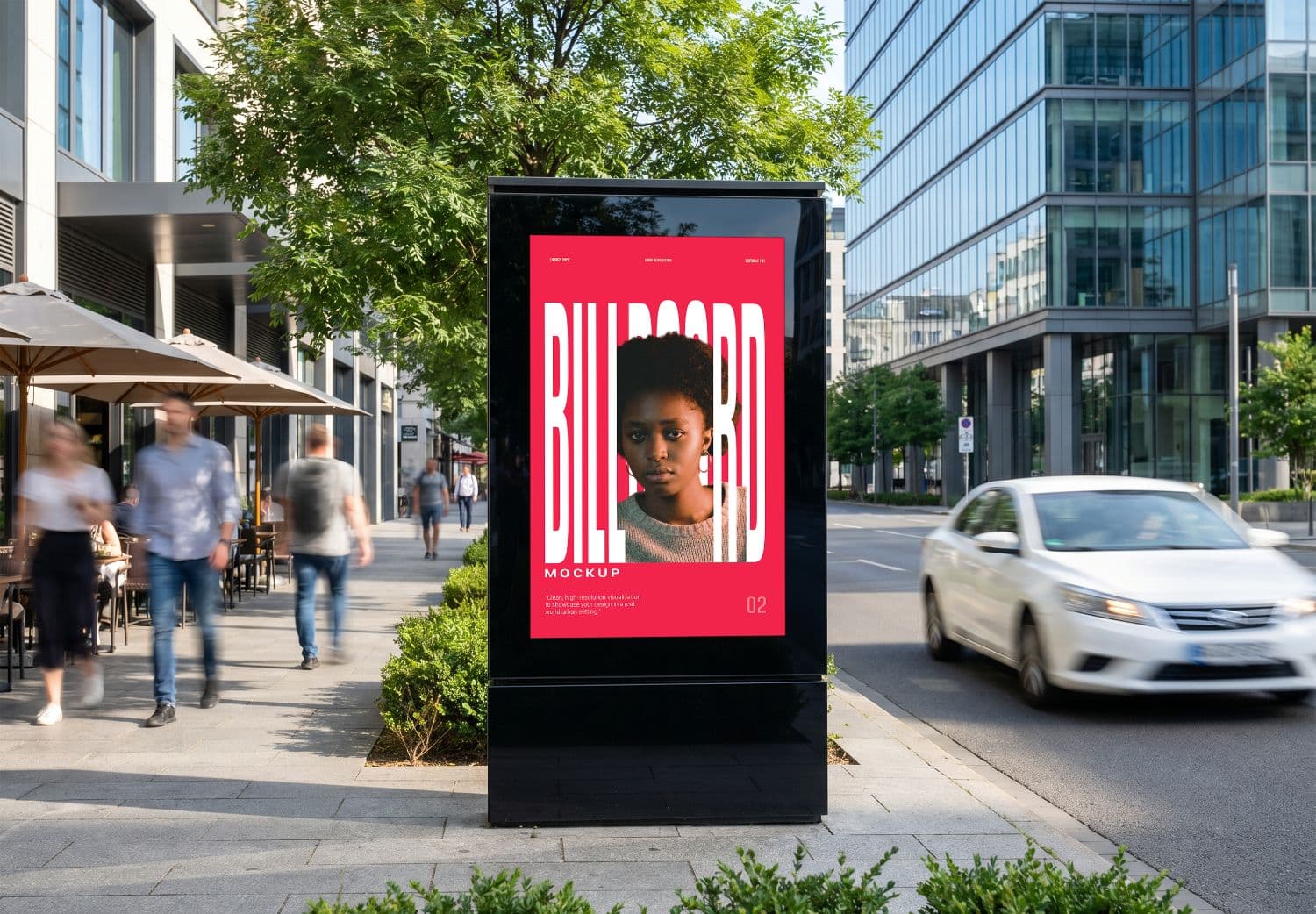 City Street Advertising Billboard Mockup