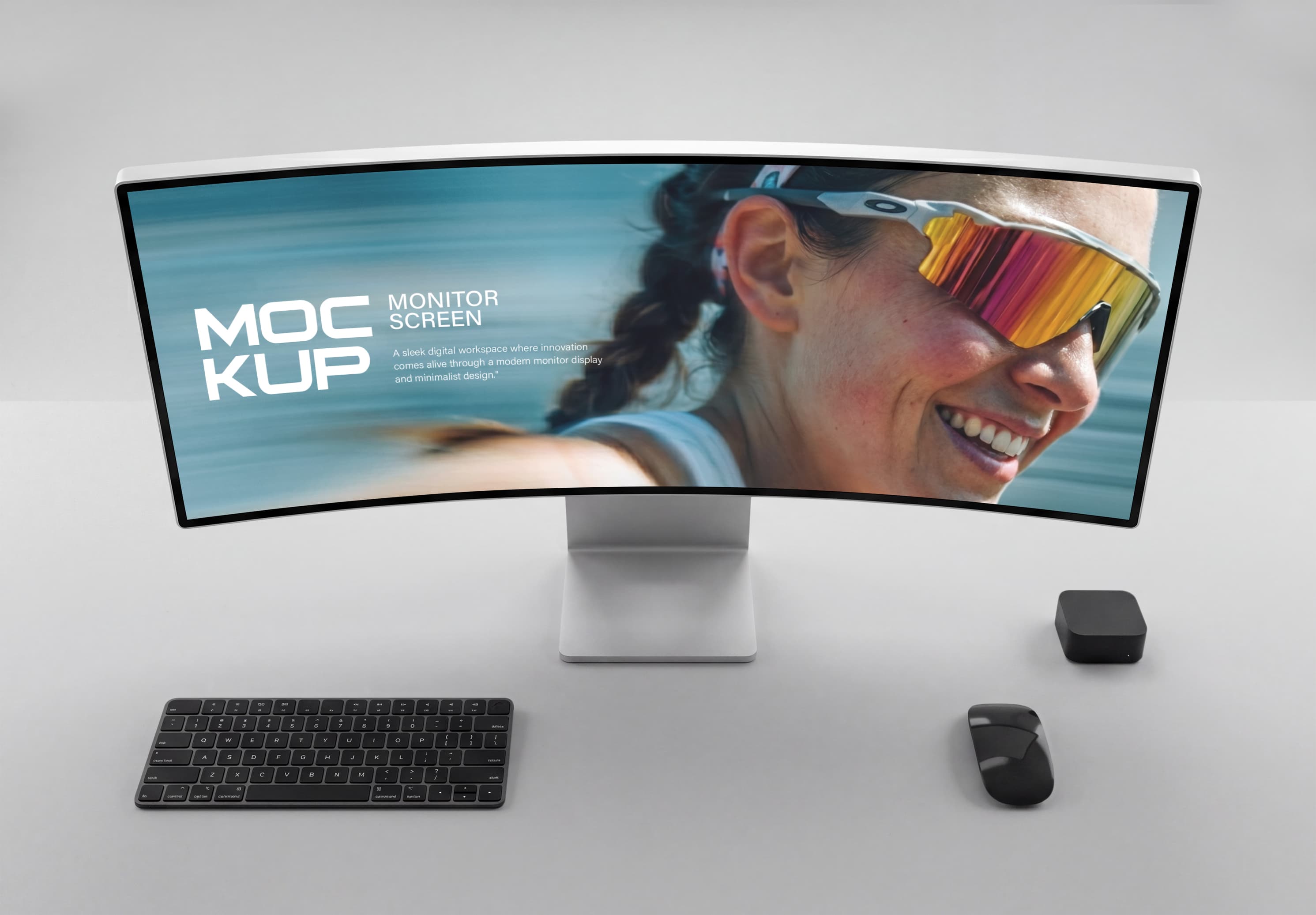 Curved Monitor Screen Mockup PSD | MockupHive