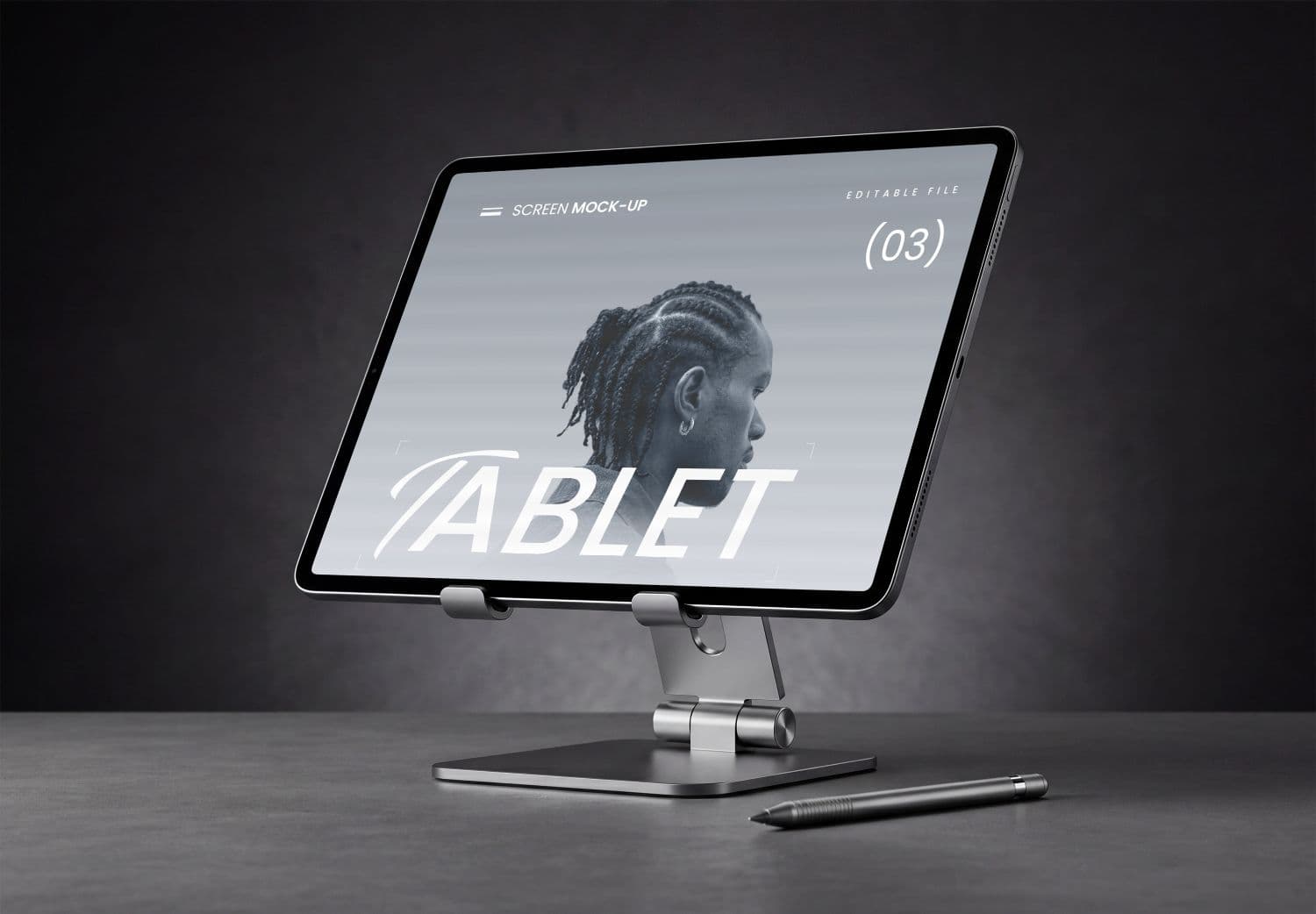 Realistic Tablet Screen Mockup PSD