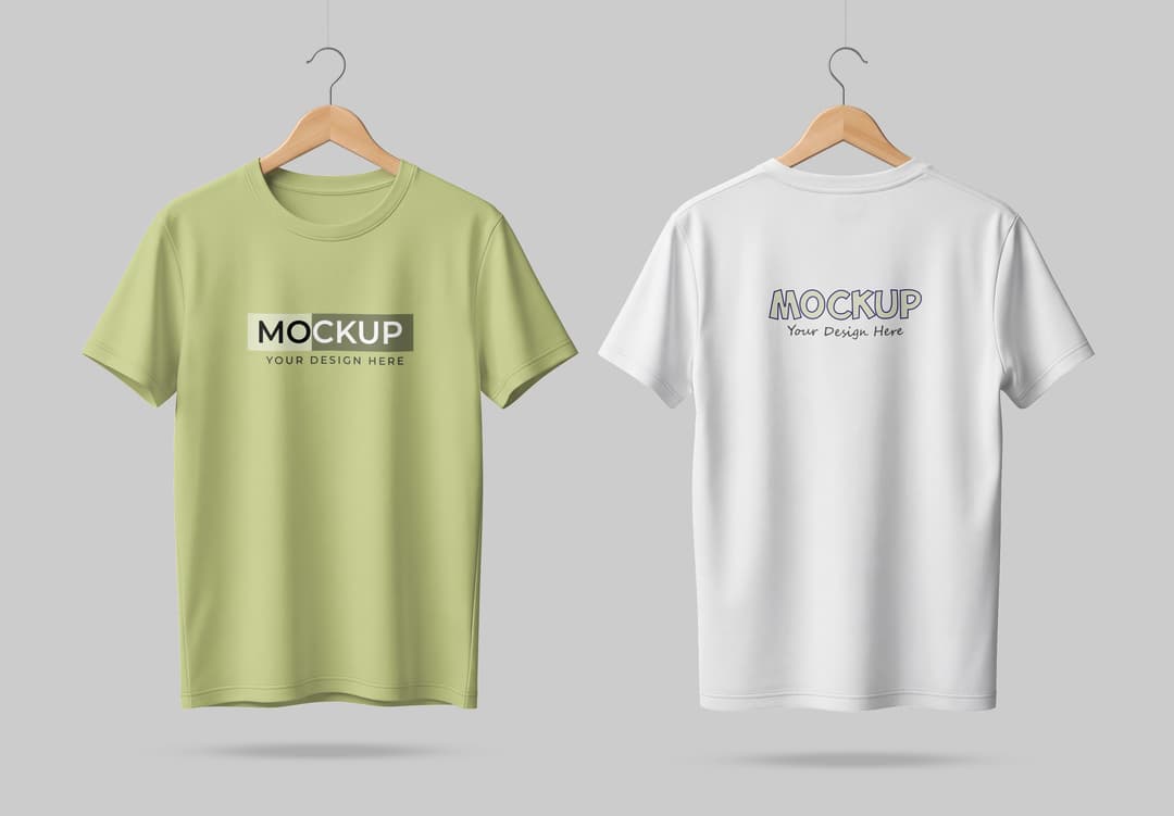 Realistic T-Shirt Mockup – Front & Back View Apparel Template