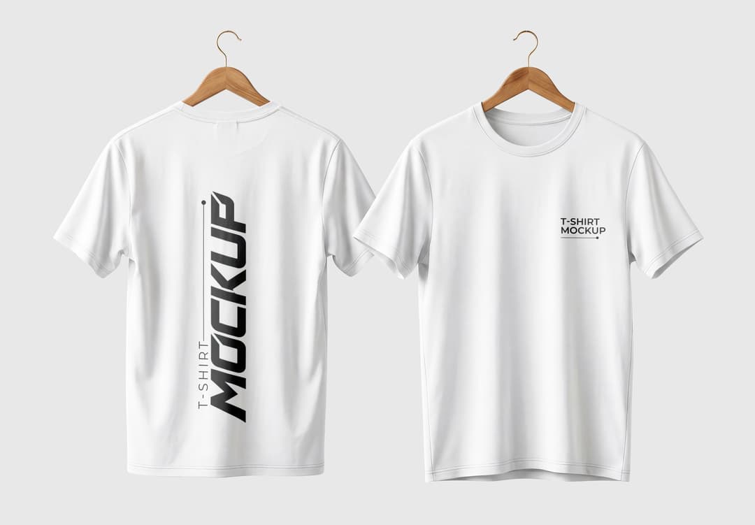 Realistic T-Shirt Mockup Front and Back View PSD | MockupHive