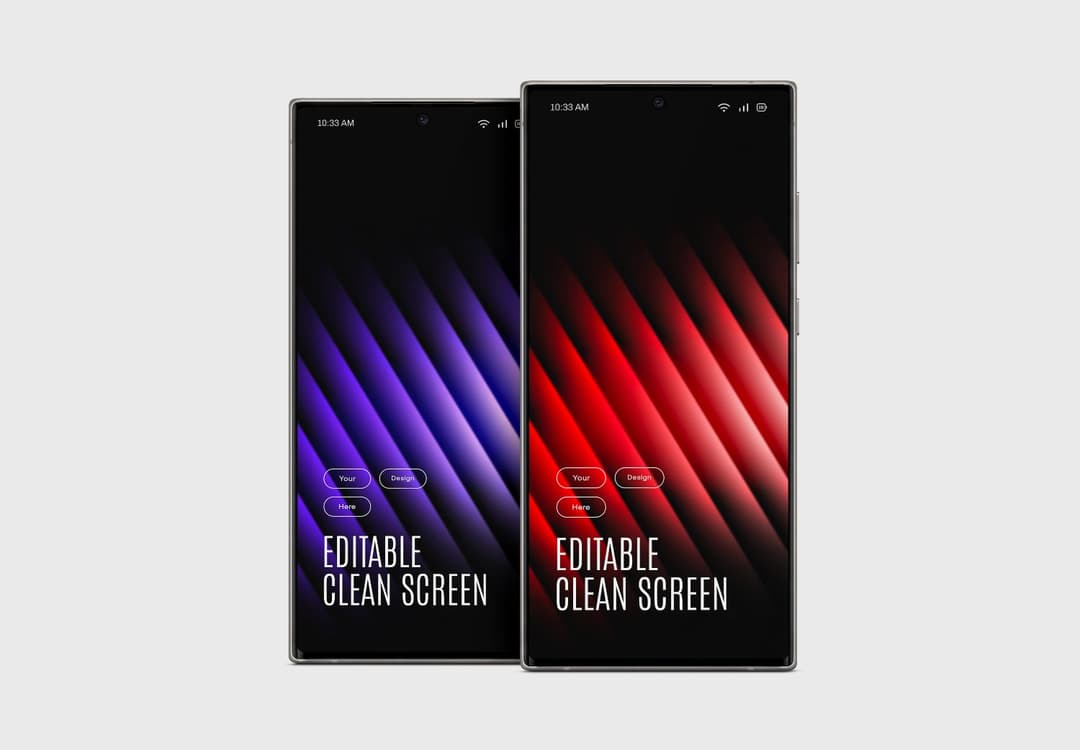 Realistic Dual Smartphone Mockup