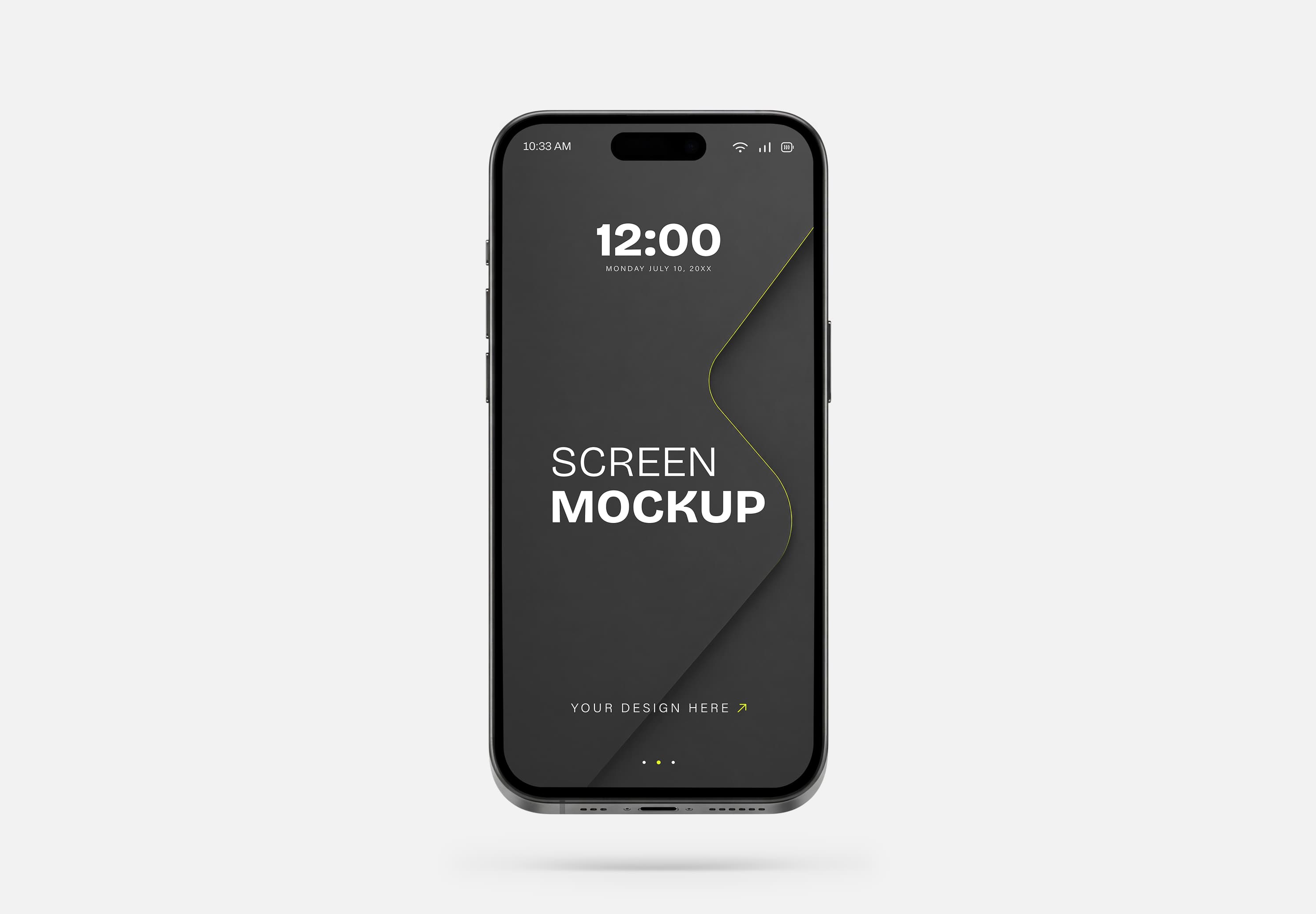 Realistic Floating iPhone 16 Pro Screen Mockup | MockupHive