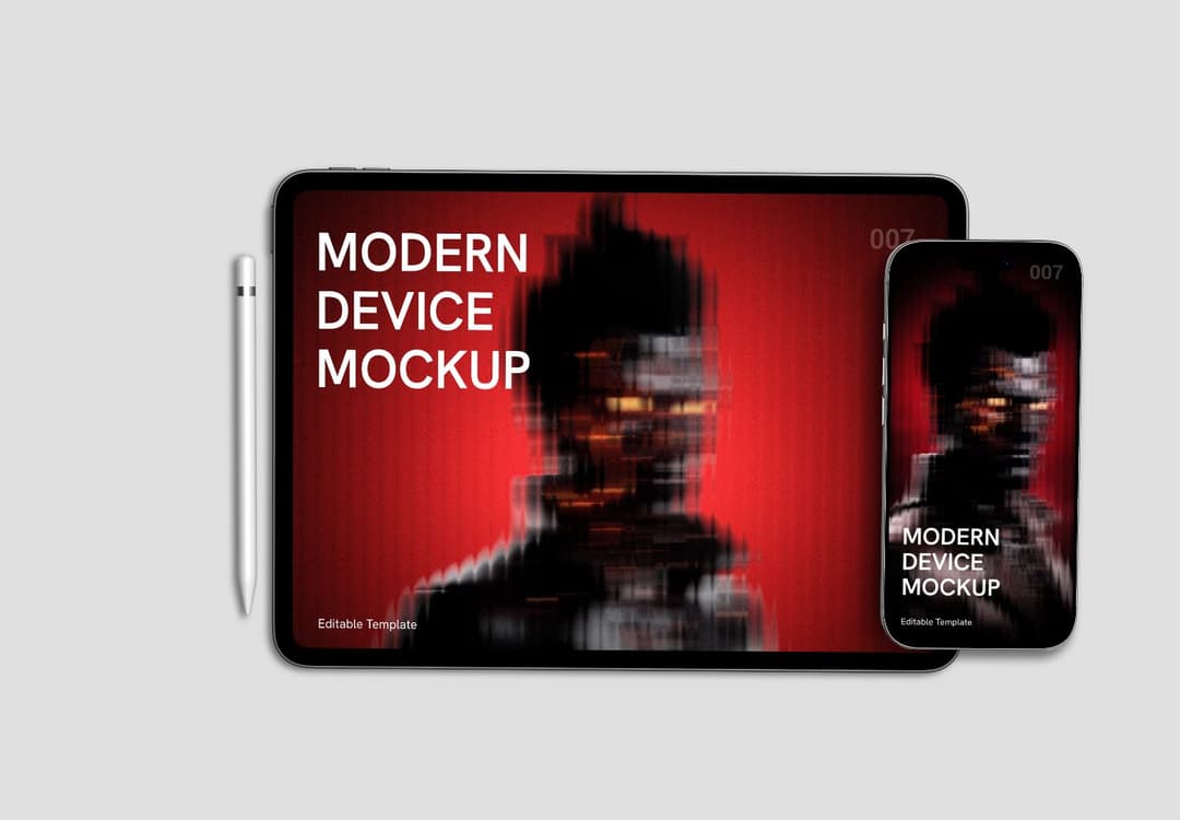 Realistic Tablet and Mobile Screen Mockup