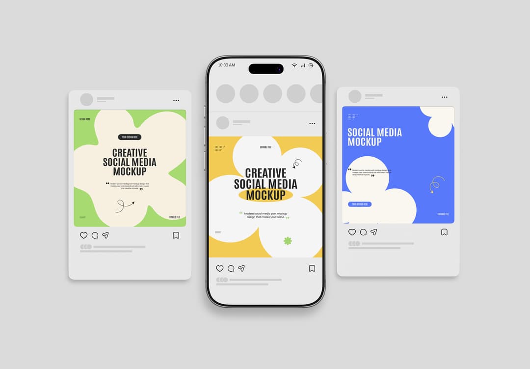 Creative Social Media Mockup | MockupHive