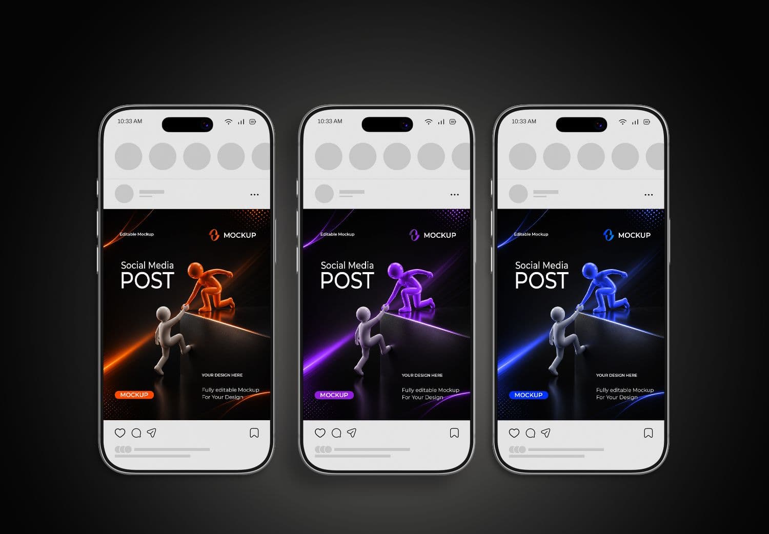 Social Media Post Phone Mockup