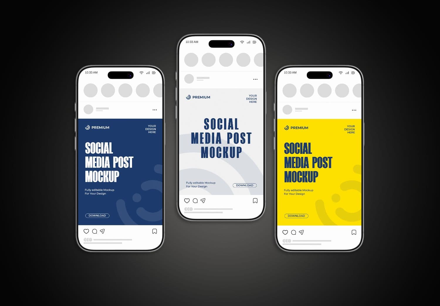 Social Media Post Smartphone Mockup Collection