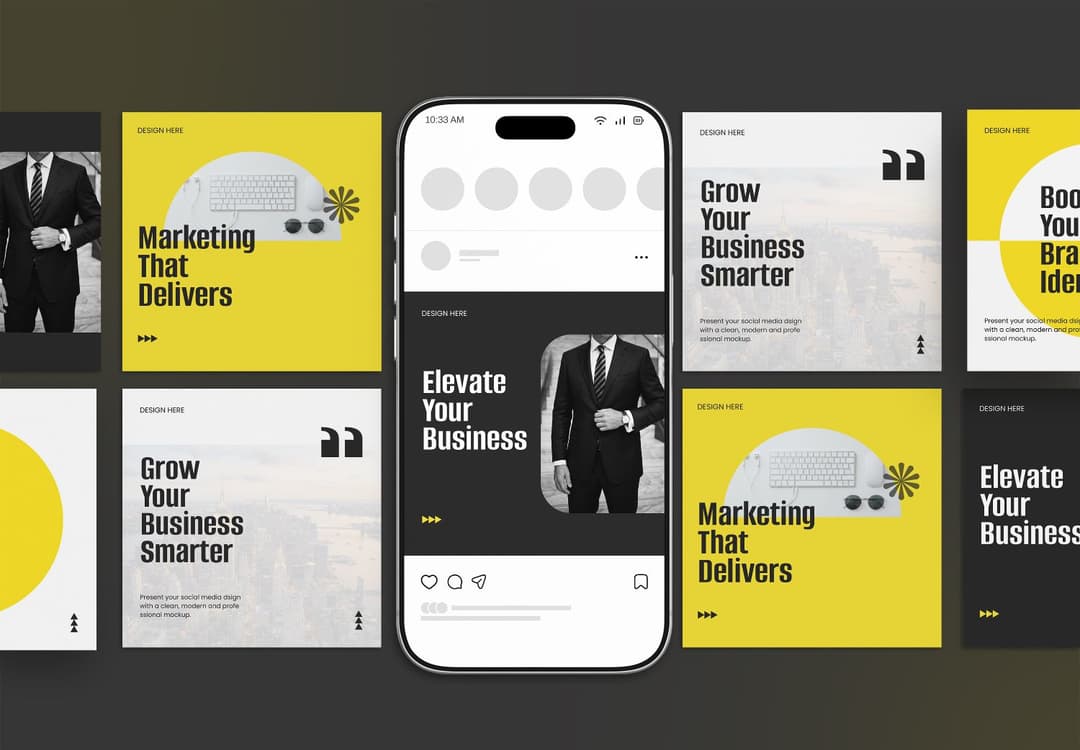 Realistics Social Media Posts Mockup