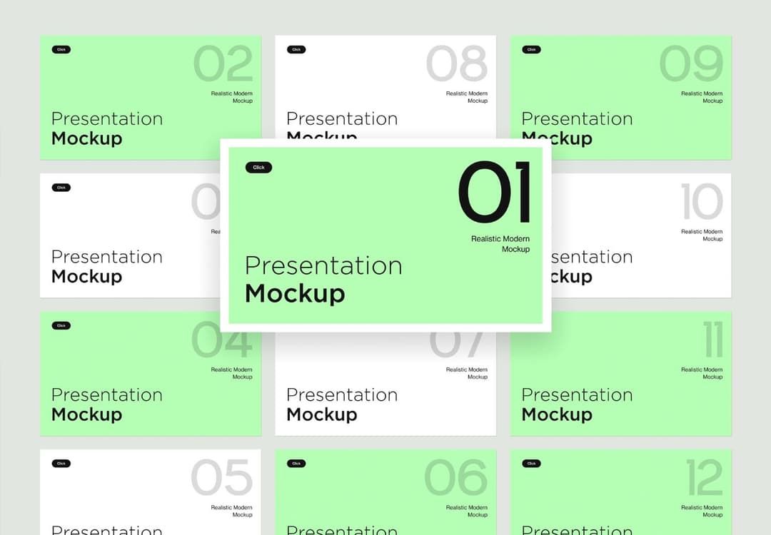 Realistic Modern Presentation Slide Mockup Collection Set