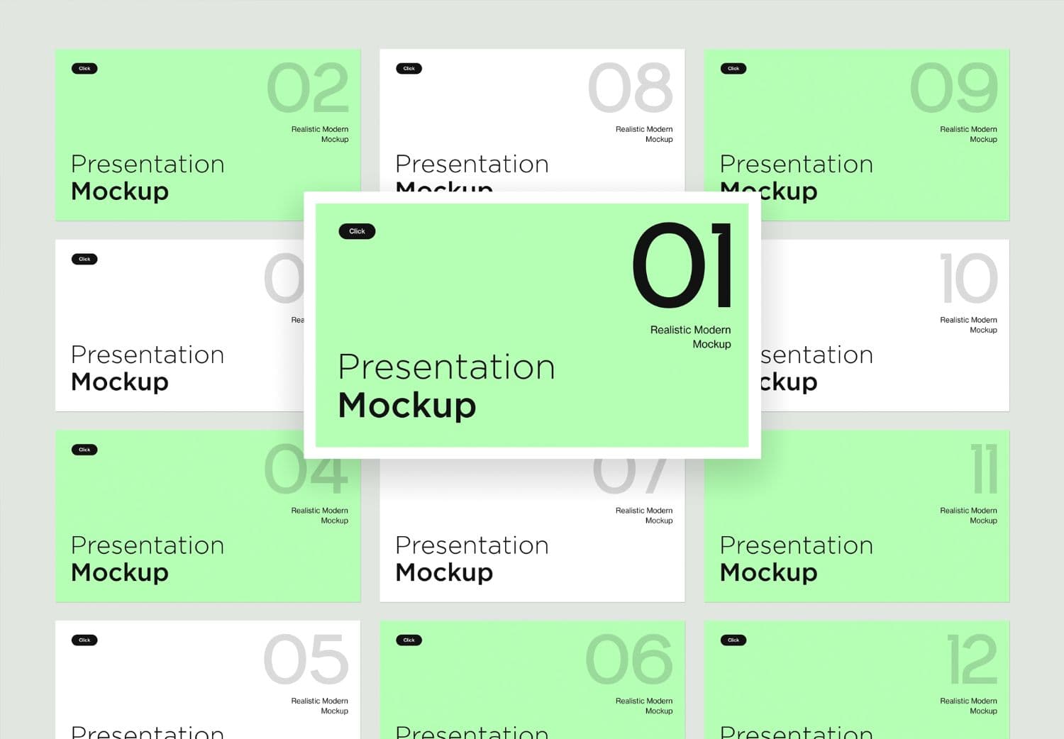Realistic Modern Presentation Slide Mockup Collection Set