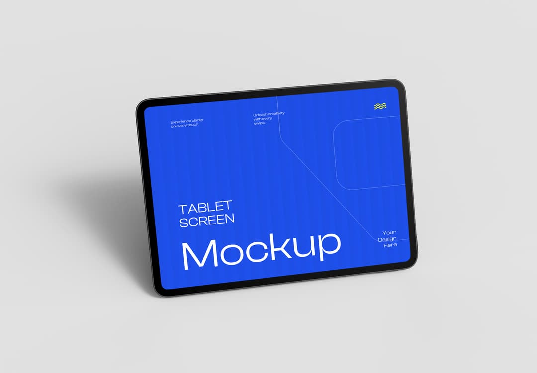 Modern Tablet Mockup – Front View on White Background