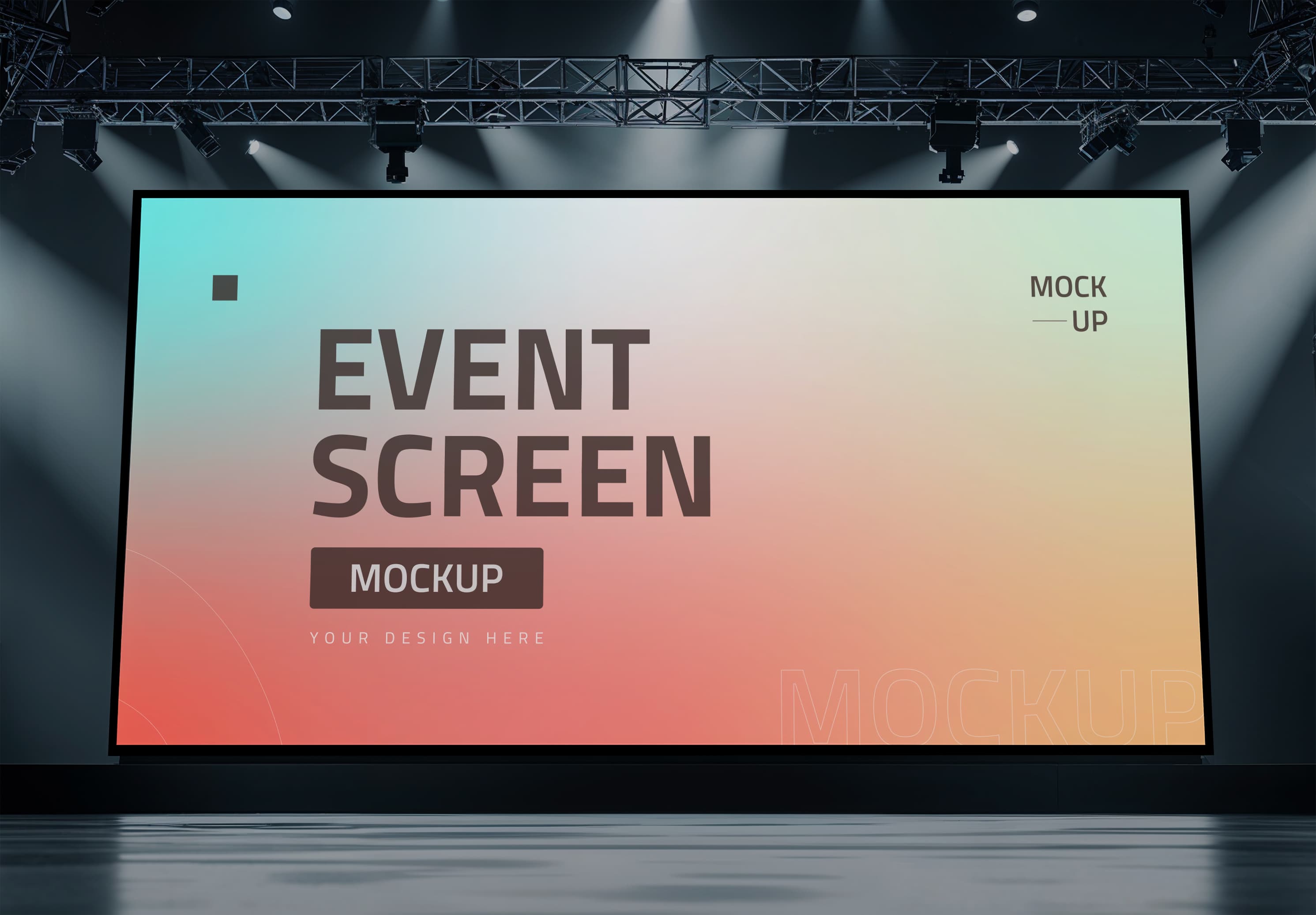Professional Event Screen Mockup – Stage Presentation Template for Conferences, Launches & Concerts