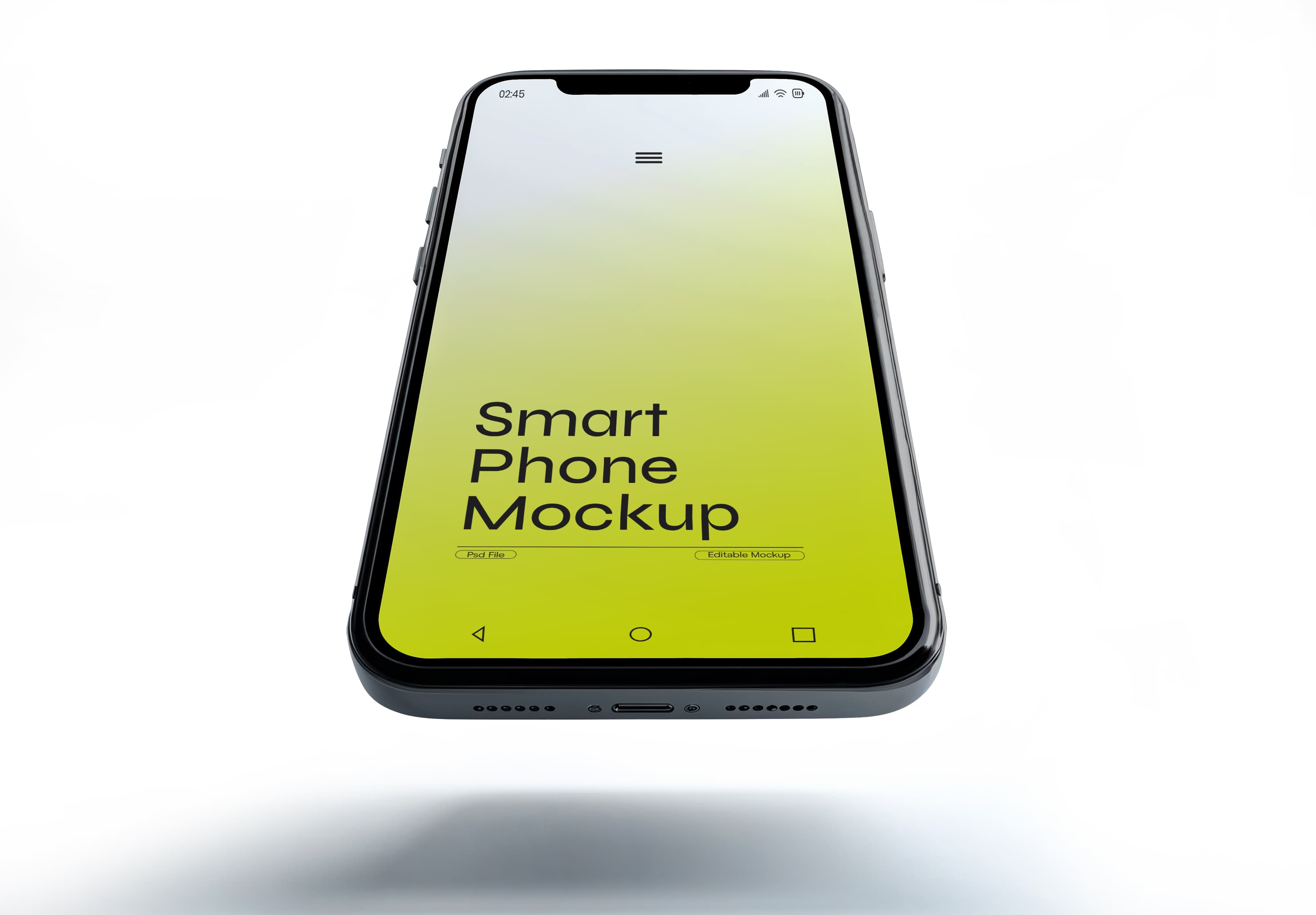 iPhone 15 Pro Mockup with Android Nav – Editable PSD Template