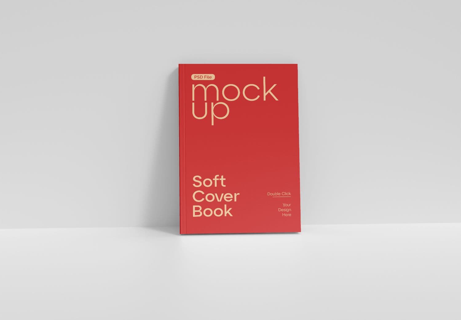 Minimalist Red Soft Cover Book Mockup for Design Presentation