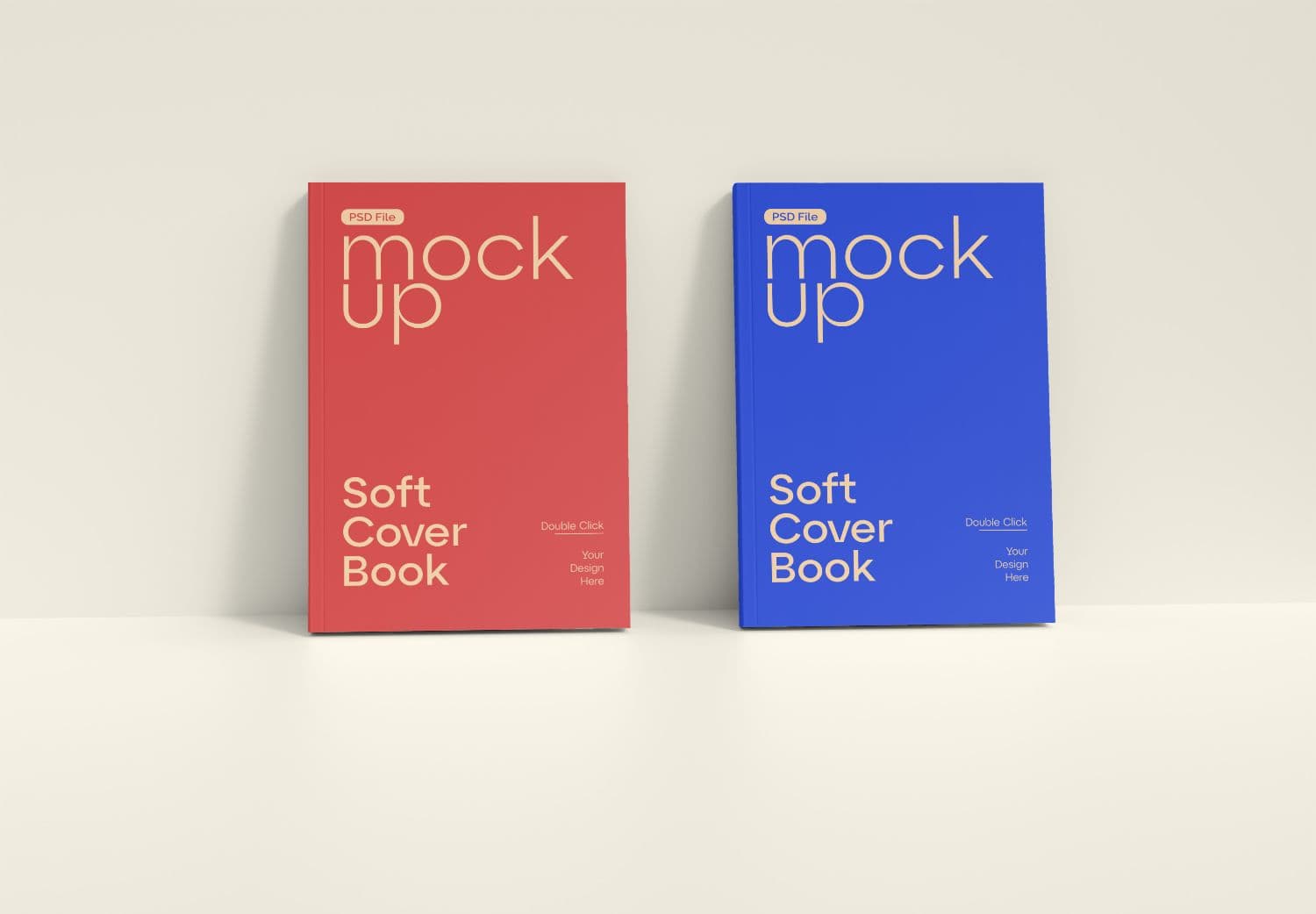 Red & Blue Soft Cover Book Mockup Set for Design Presentation