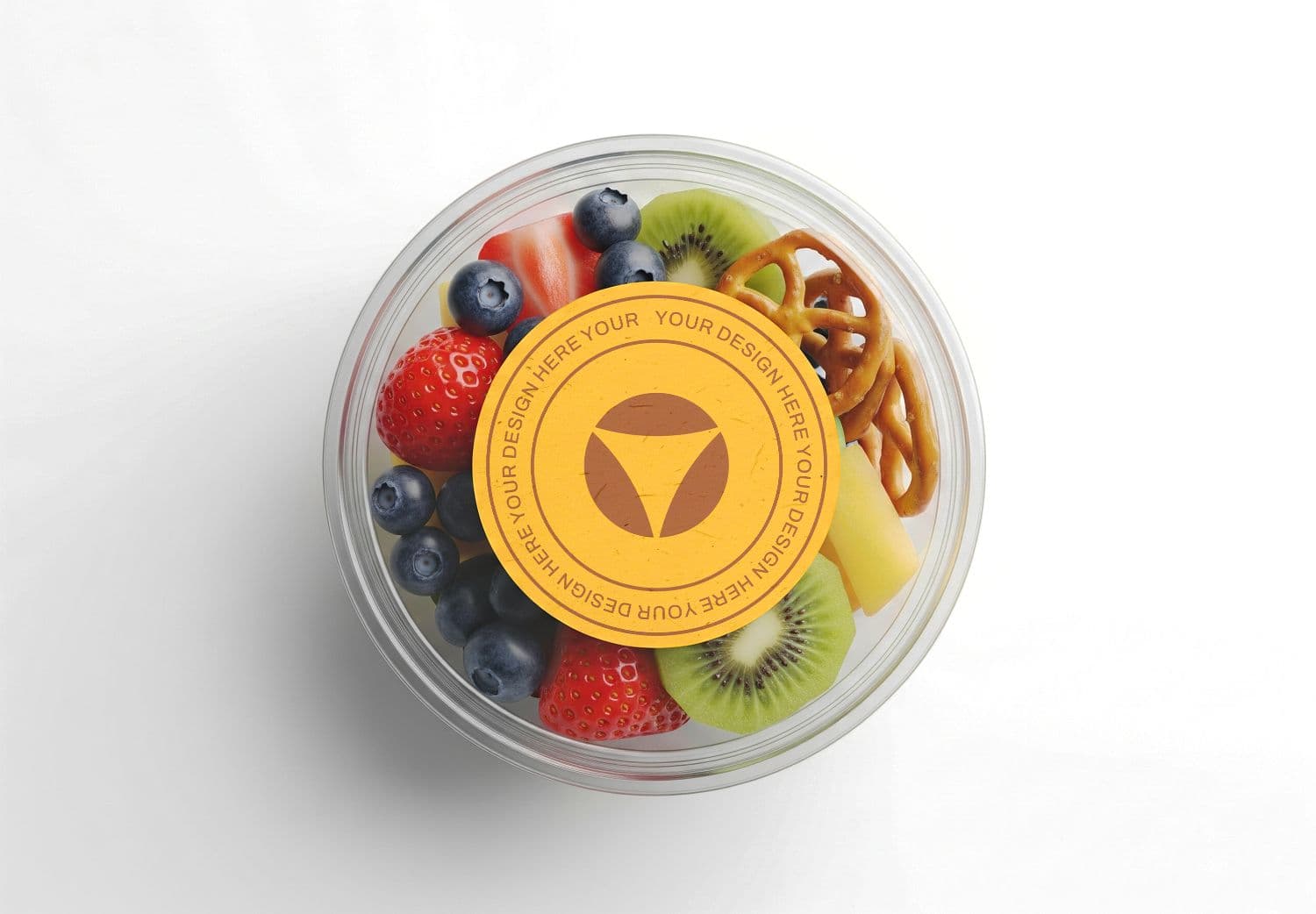 Fruit Snack Cup Mockup - Realistic Edible Packaging Template