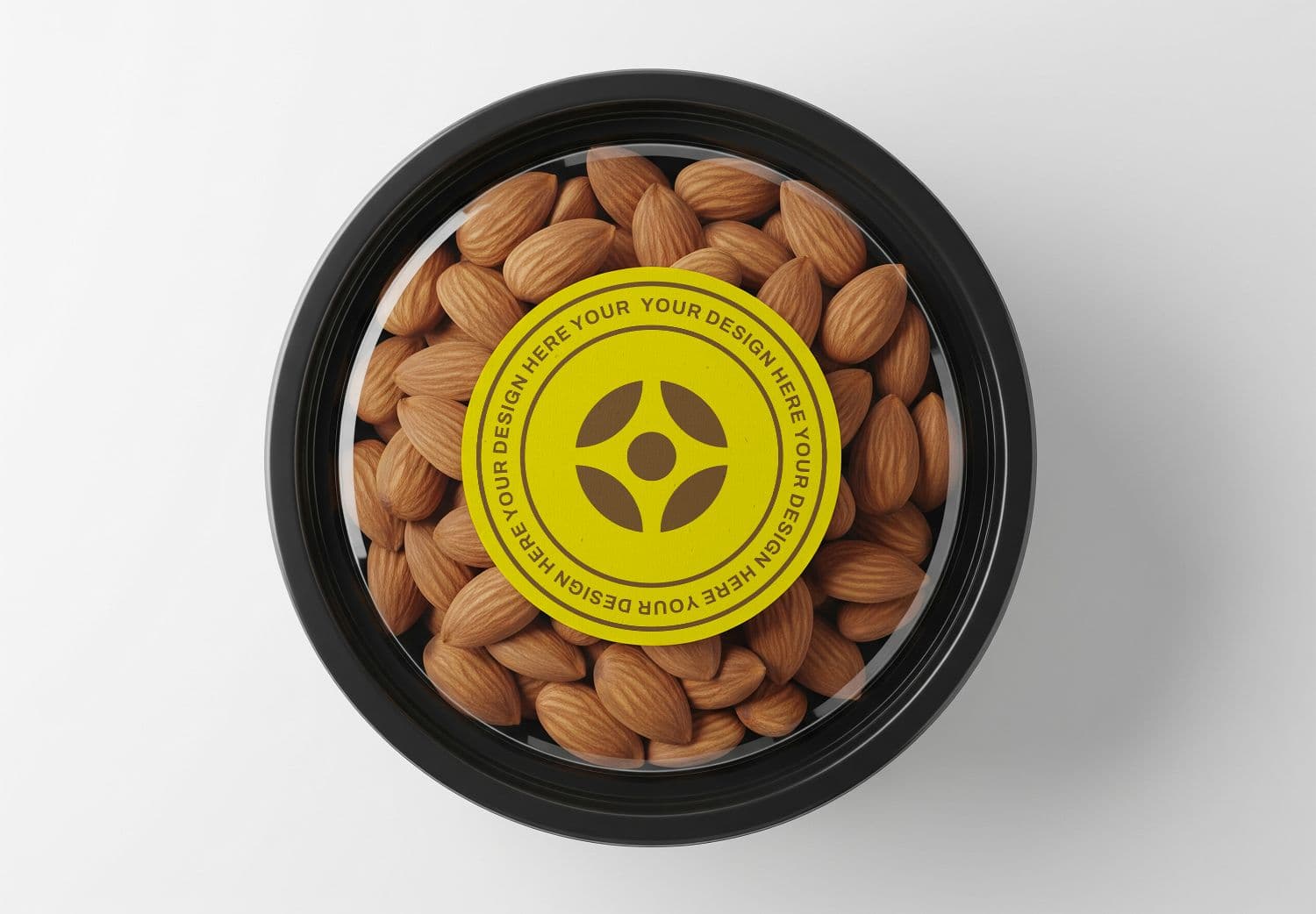 Almond Snack Cup Mockup - Realistic Nut Packaging Template