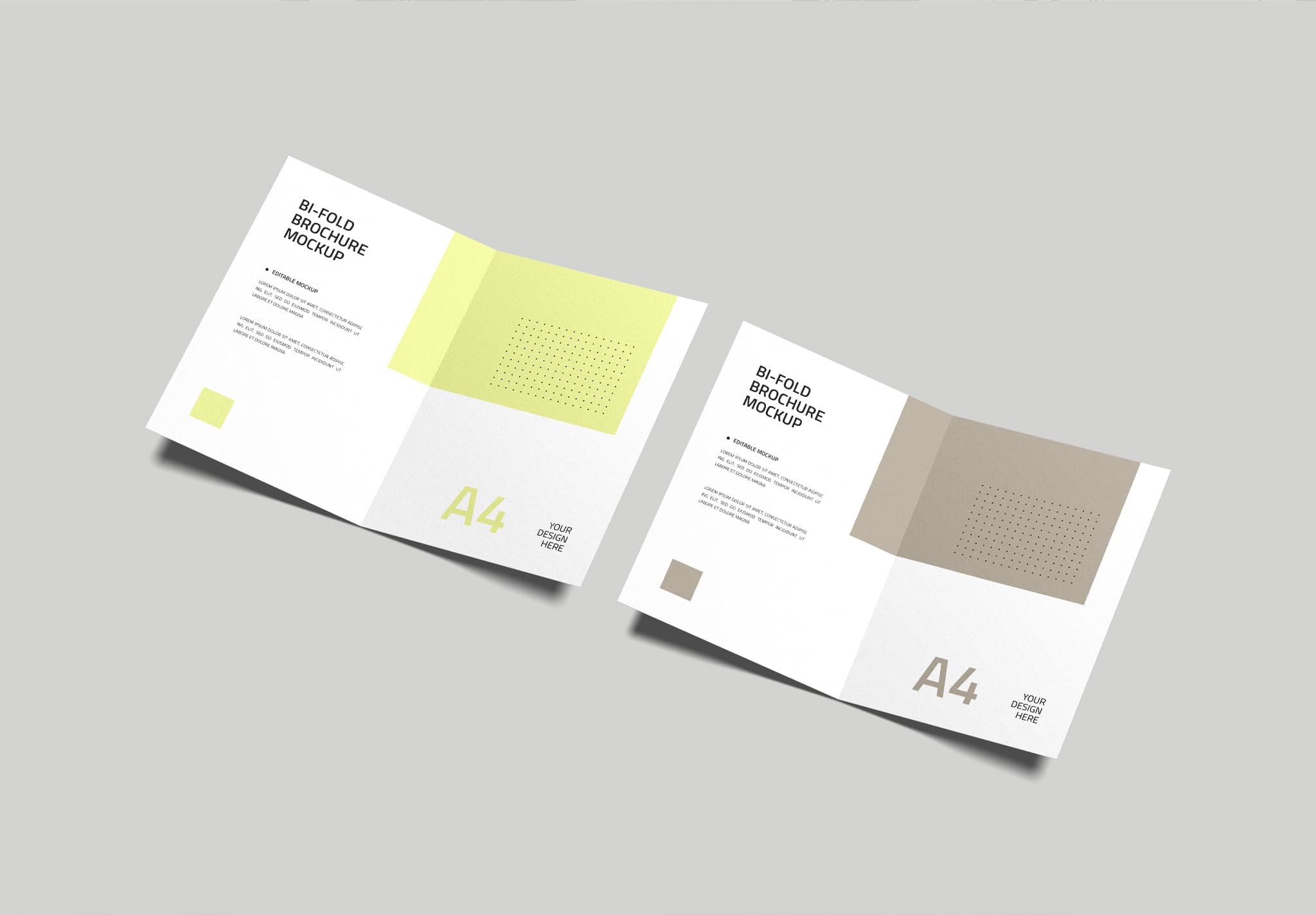 Bi-Fold Brochure Mockup – Offline Editable PSD (2 A4)