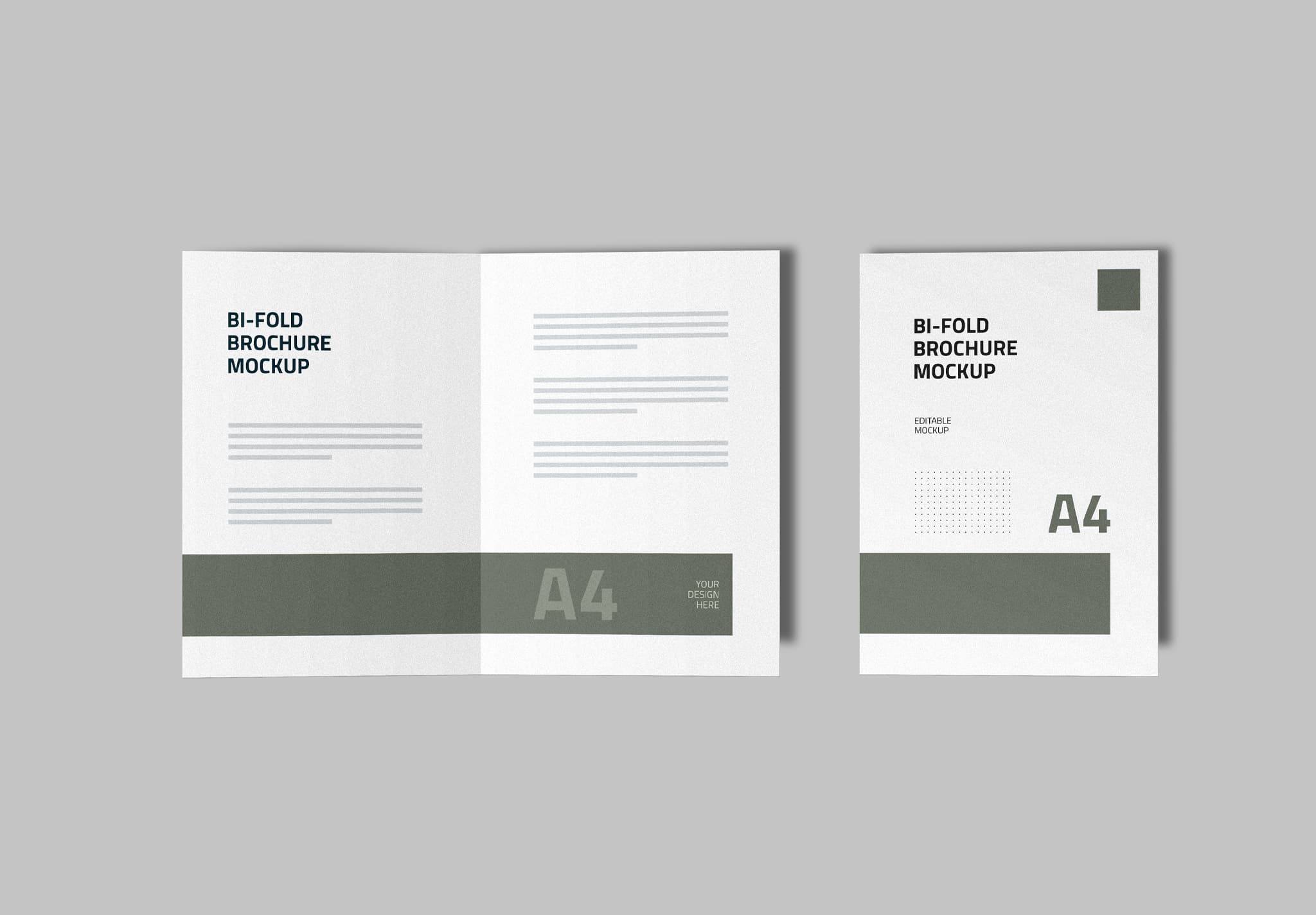Bi-Fold Brochure Mockup – Offline Editable PSD (A4)