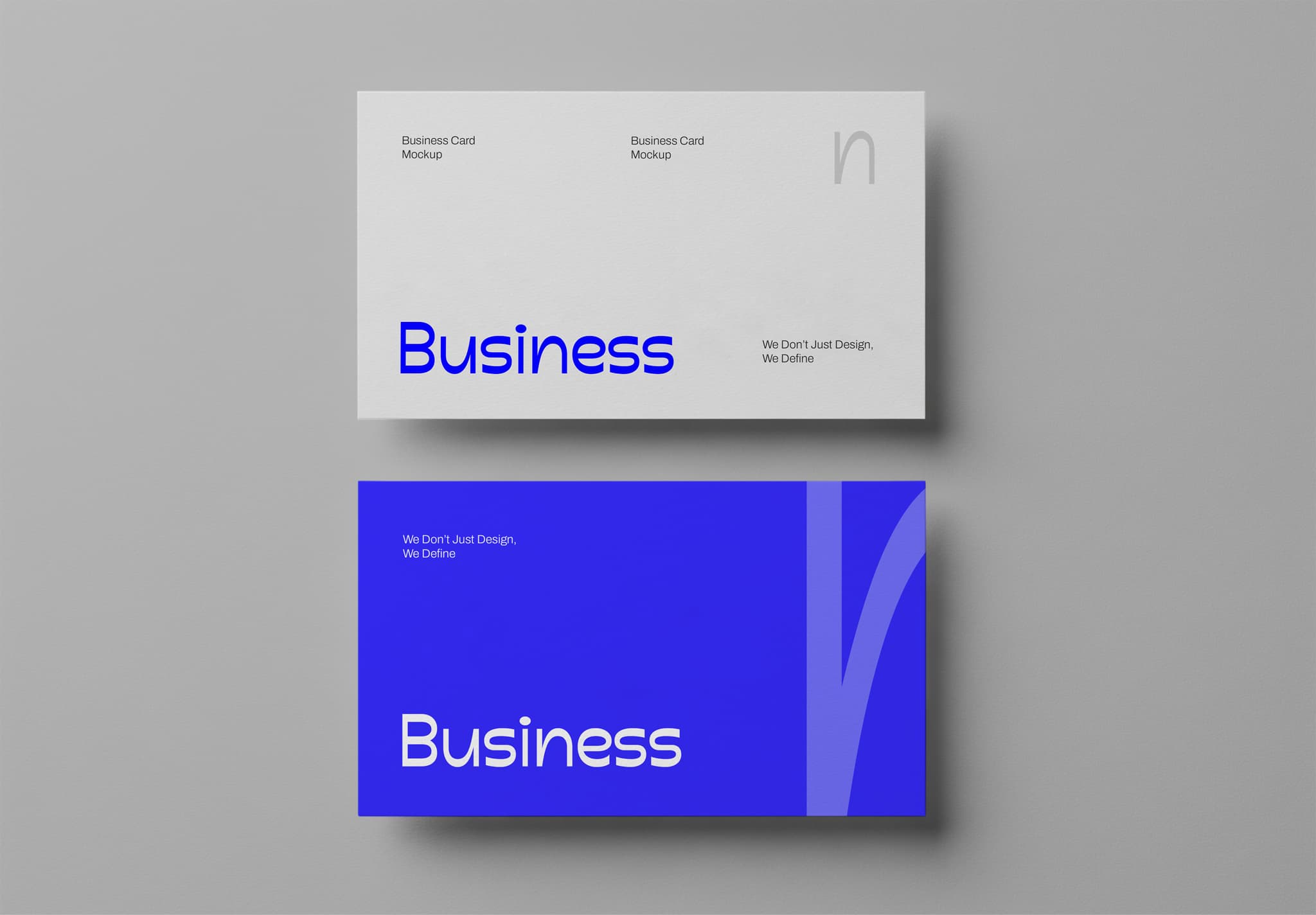 Blue & White Business Card Mockup – Front & Back Design Duo