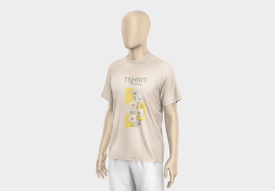 Realistic T-Shirt Mockup on Mannequin