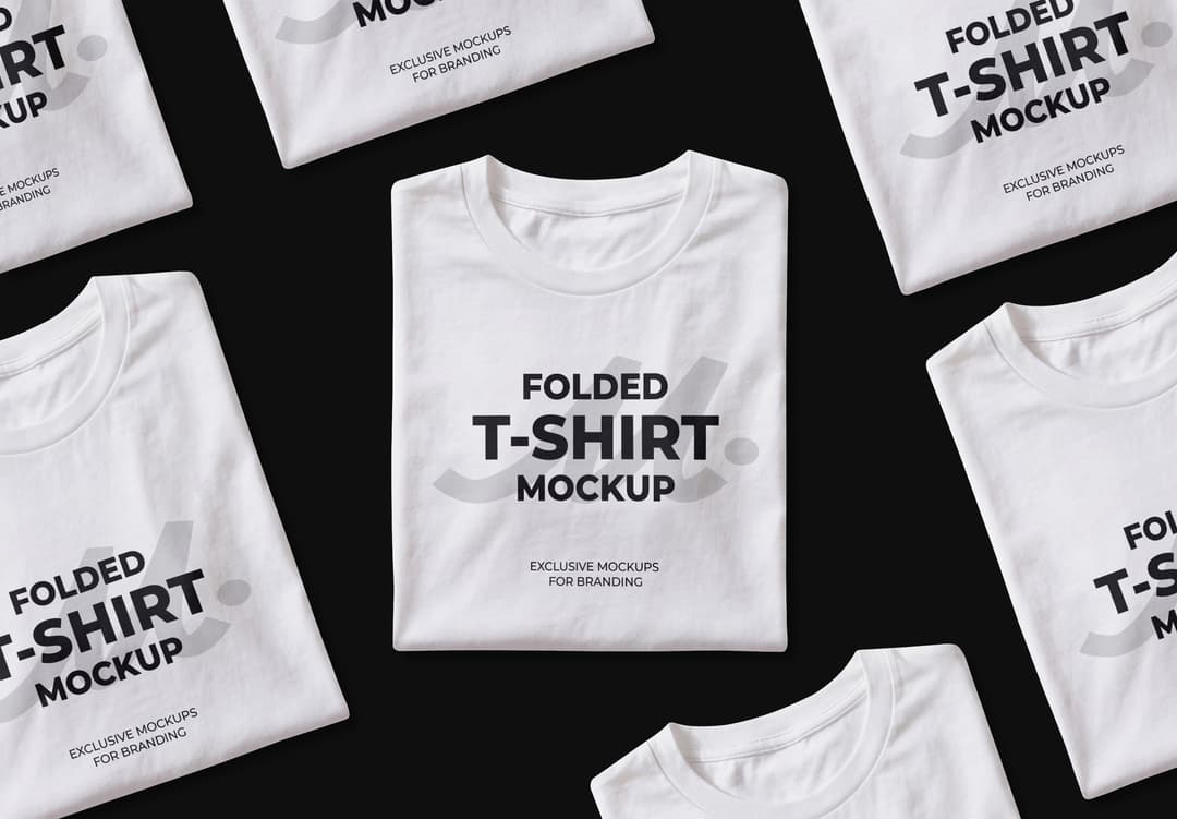 Realistic Folded T-Shirt Mockup for Apparel Branding