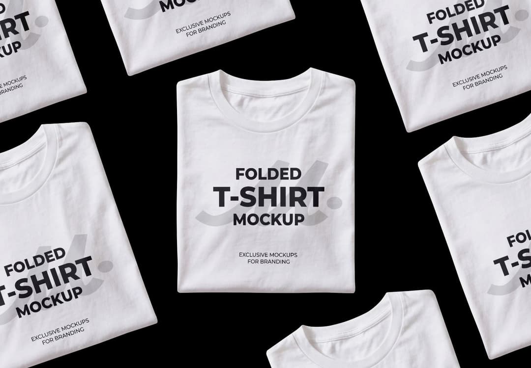 Realistic Folded T-Shirt Mockup for Apparel Branding