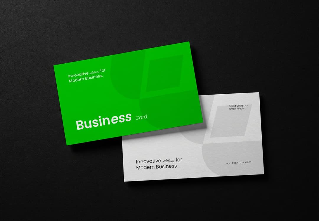 Green Business Card Mockup - Editable PSD Template
