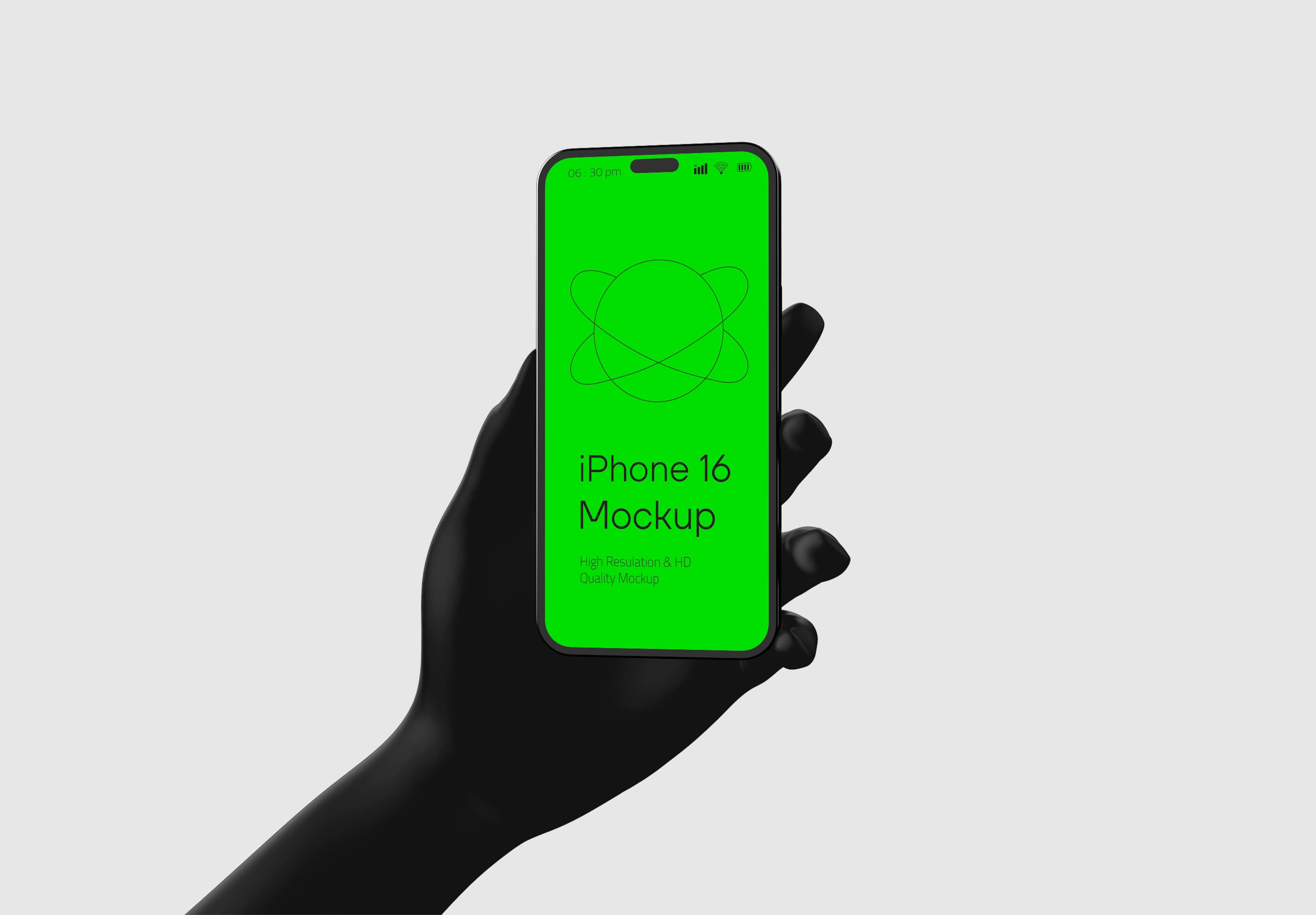 iPhone 16 Mockup – Hand-Held, Editable psd
