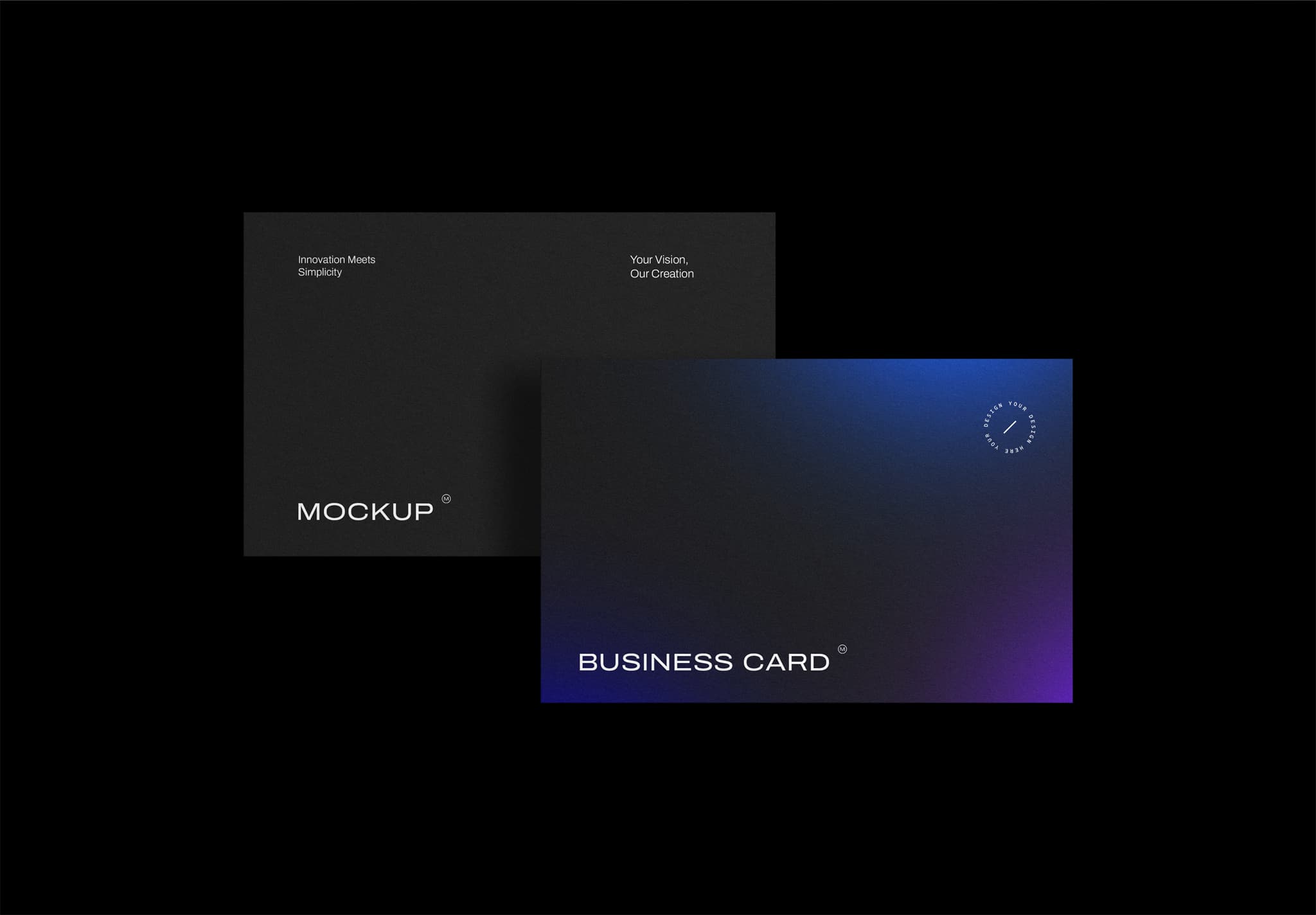 Luxury Business Card Mockup – Dark Gradient & Matte Black Duo