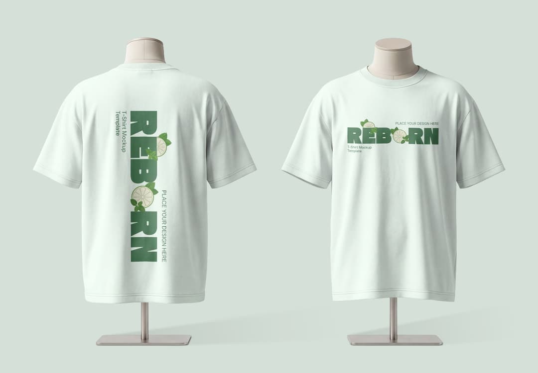Front and Back T-Shirt Mockup