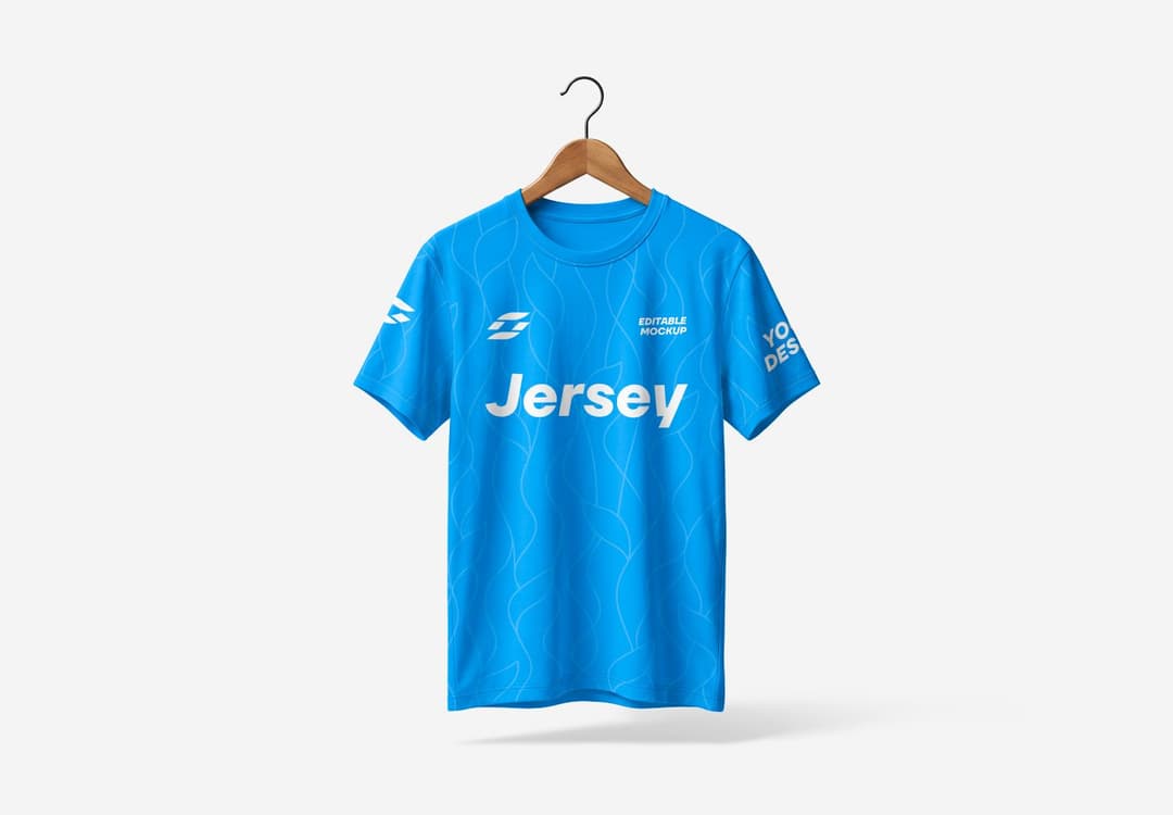 Realistic Editable Sports T-Shirt Mockup