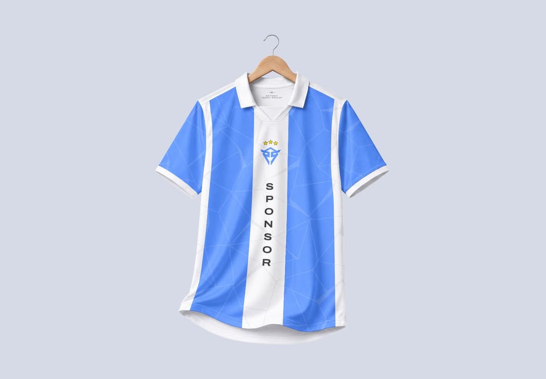 Realistic Polo Jersey Mockup – Front View PSD