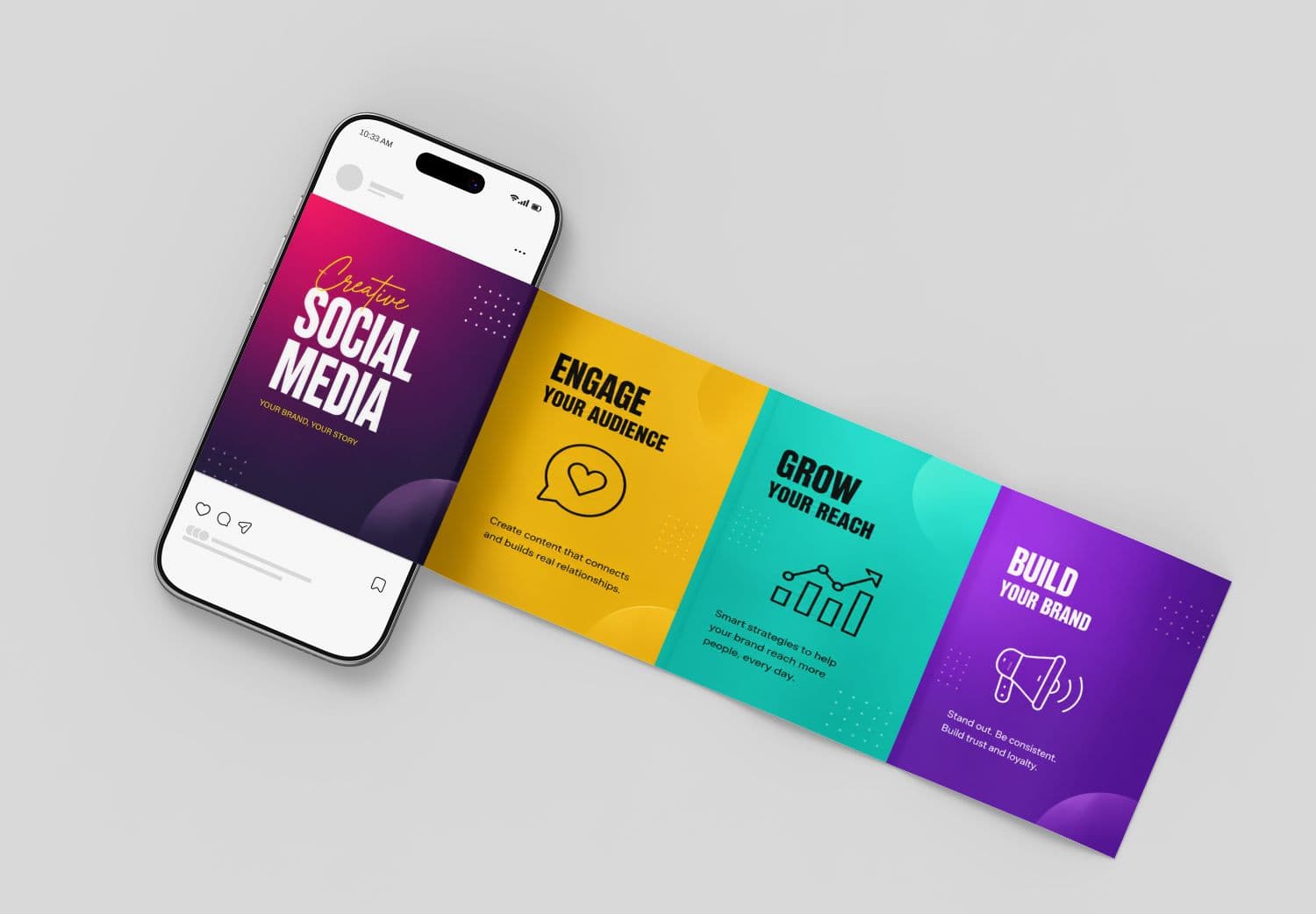 Smartphone Social Media Carousel Mockup