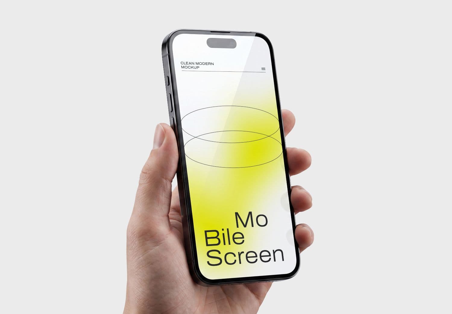 Realistic Hand Holding Mobile Screen Mockup PSD