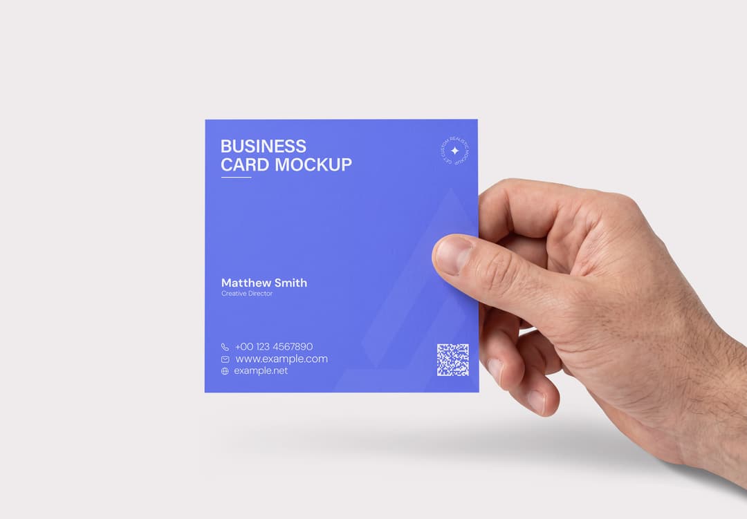 Square Business Card Mockup | MockupHive