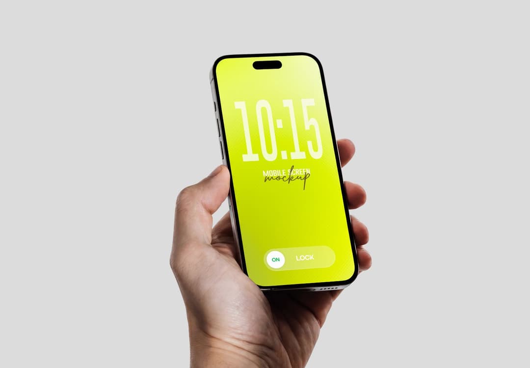 Hand Holding Mobile Phone Mockup