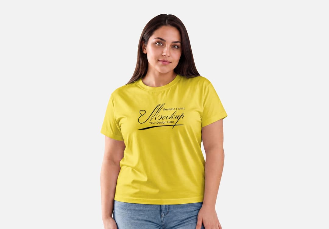 Realistic Women’s T-Shirt Mockup