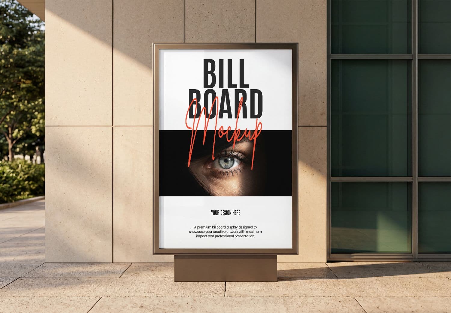 Realistic Street Billboard Display Mockup