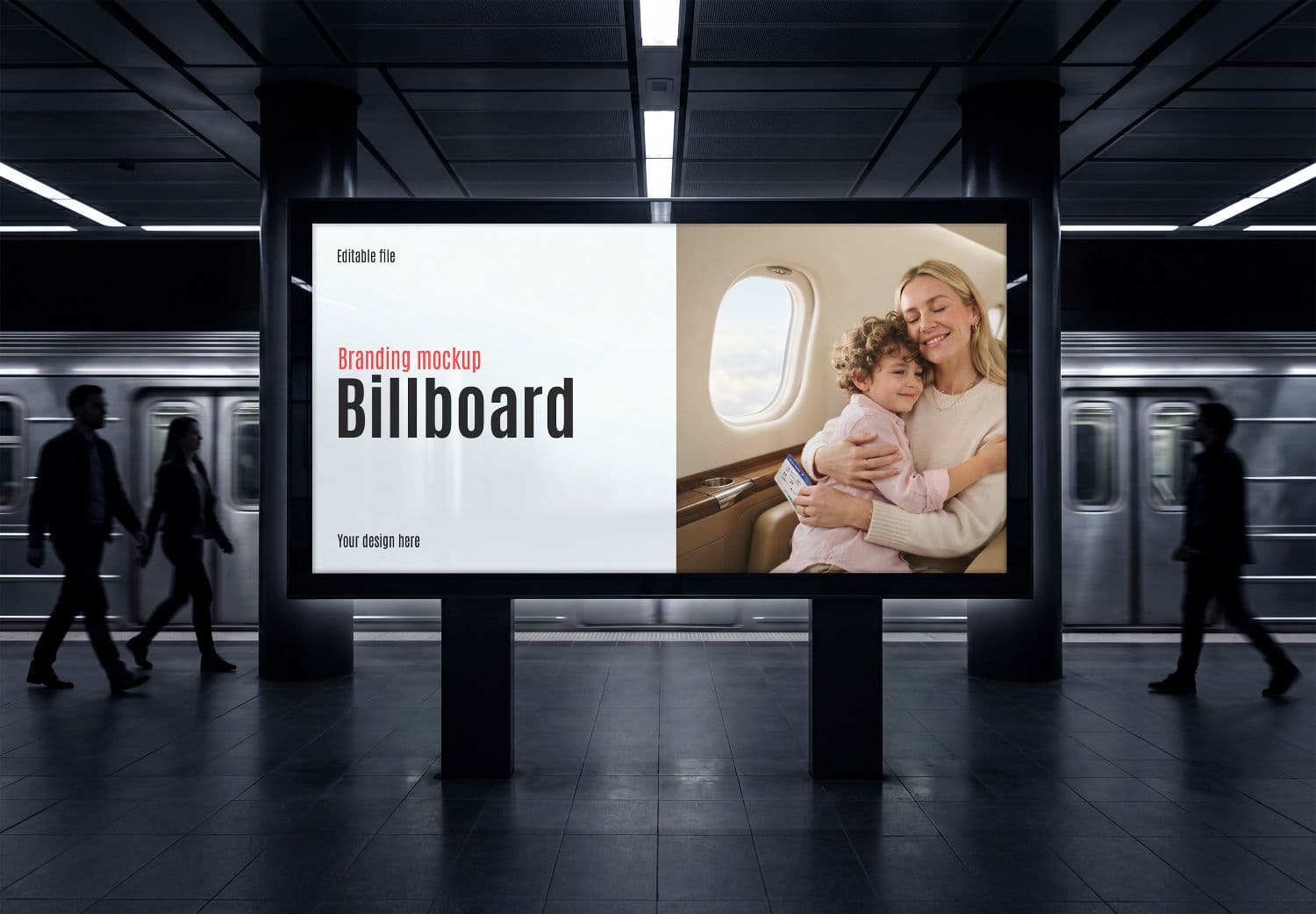 Metro Station Billboard Branding Mockup