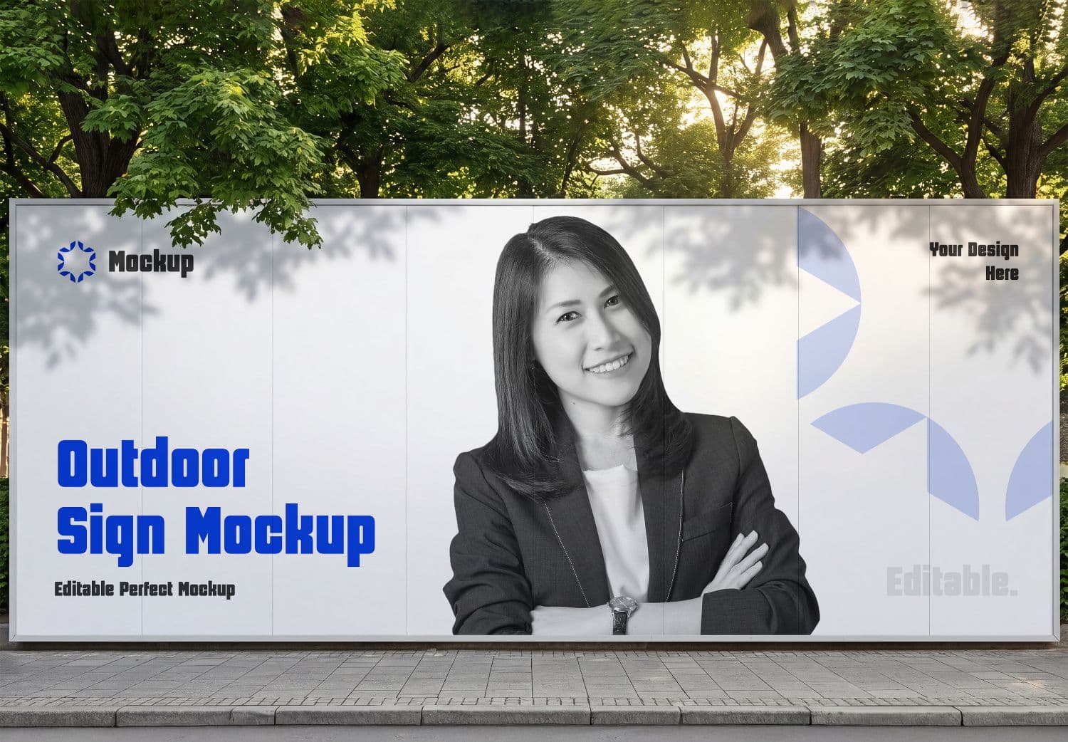 Realistic Outdoor Advertising Billboard Mockup