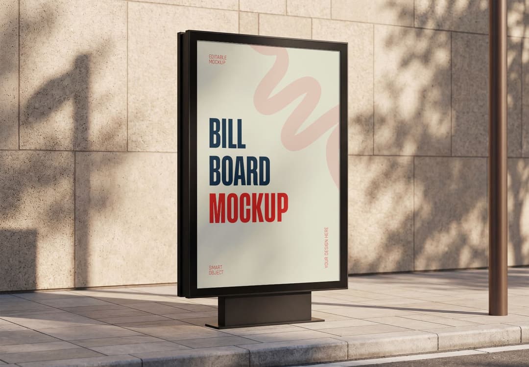 Outdoor Street Billboard Mockup with Realistic Urban Presentation