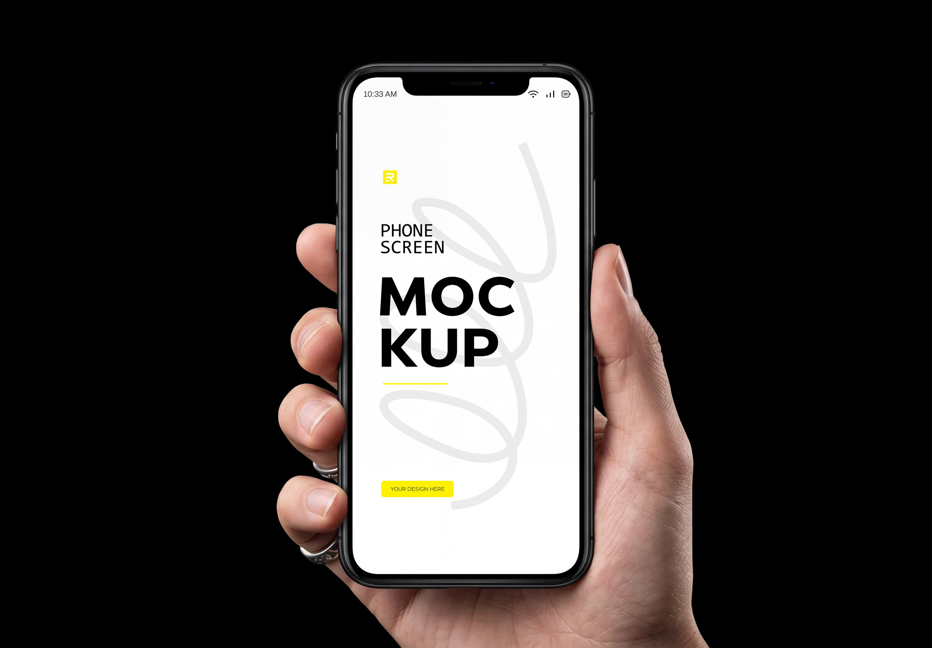 Realistic Hand Holding Smartphone Mockups