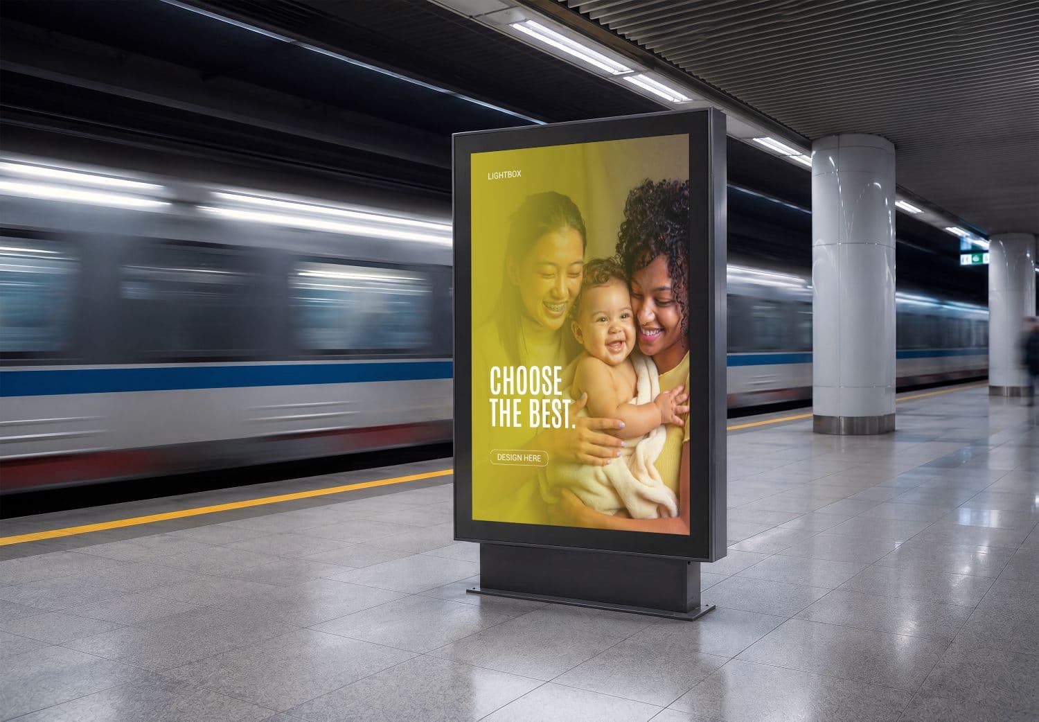 Subway Station Lightbox Advertising Mockup