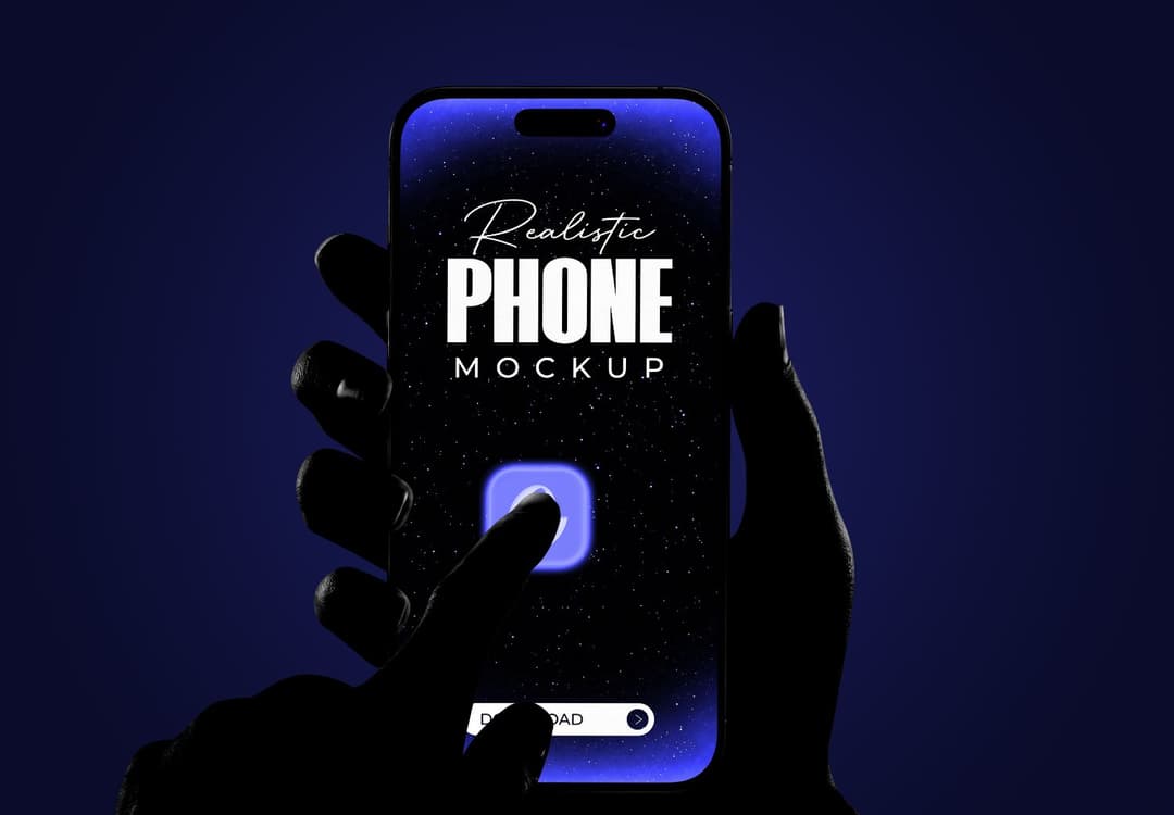 Hands Holding Smartphone Screen Mockup