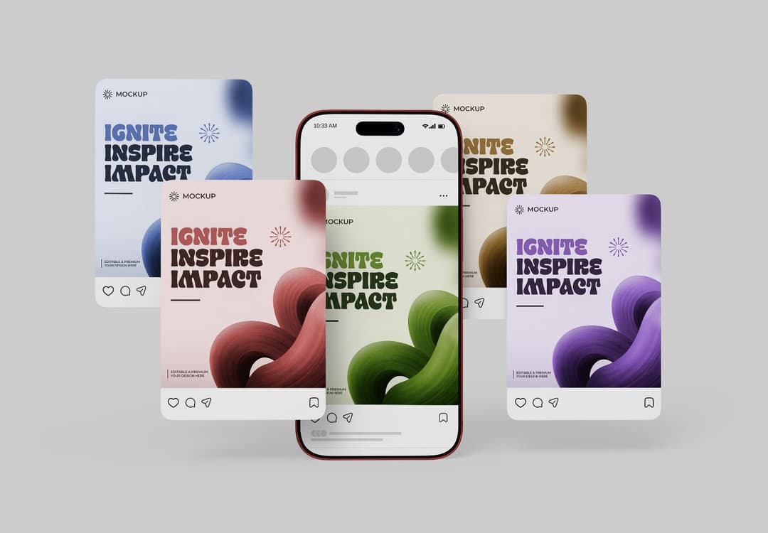 Creative Social Media Post Mockup for Instagram Branding and Content