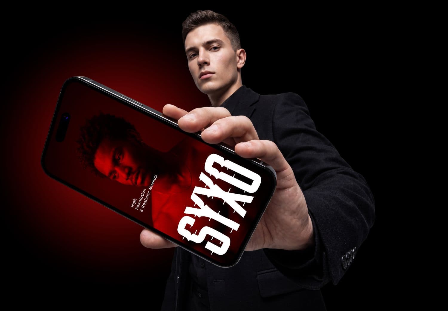 Man Holding Smartphone Mockup for Premium Mobile Advertising Presentation